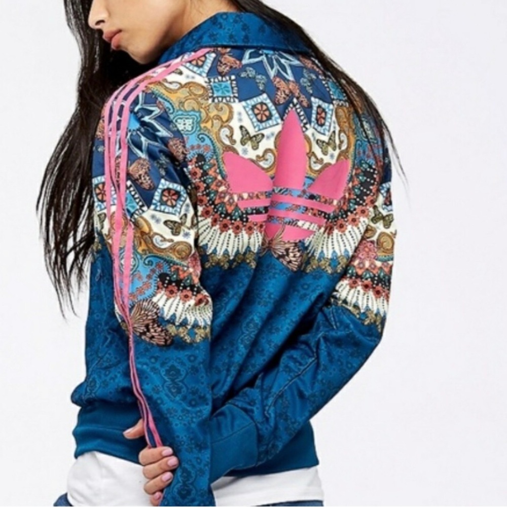 Adidas x Farm Rio Borbomix Jacket Colorful Blue Pink Firebird Trefoil Track XS